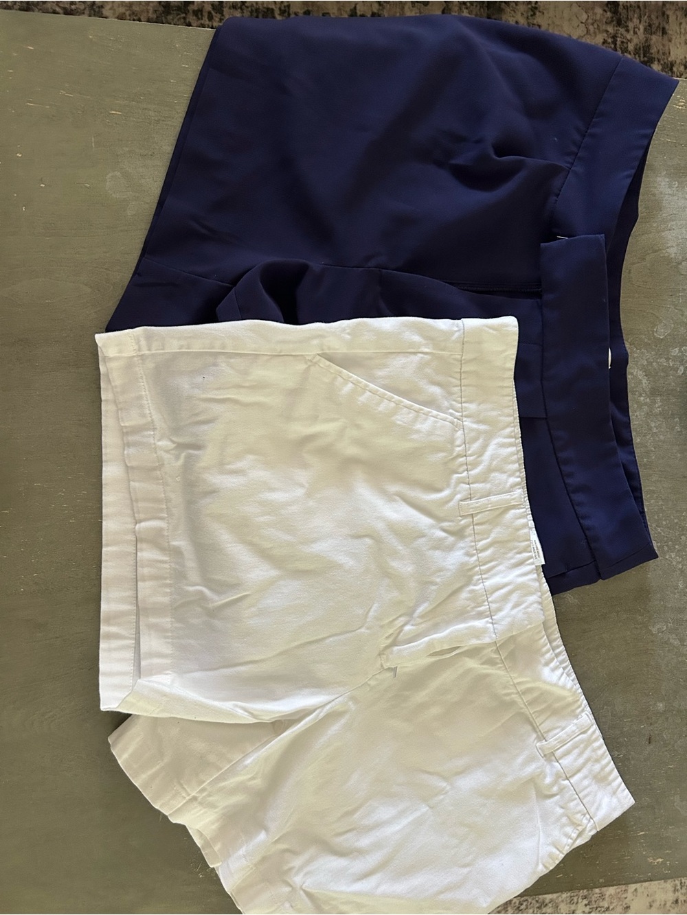 Casual White & Navy Shorts